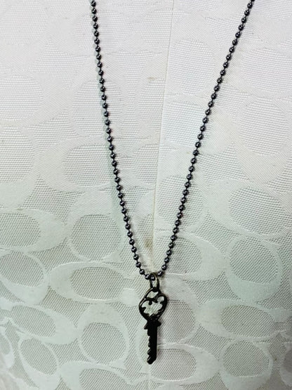 Bronze Color Necklace Bead Chain Skeleton Key Pendant 30"