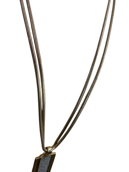 Chicos Goldtone Statement Necklace Dual Strand  Snake Chain 28-30"