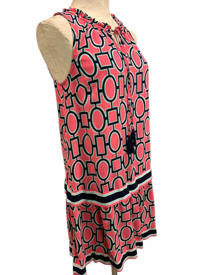 Medium Crown & Ivy Sheath Dress Sleeveless Pink Navy Blue Tassel