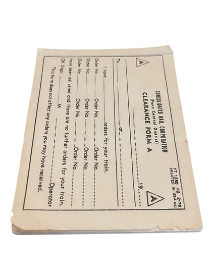 Consolidated Rail Corp Penn Central District Clearance Form A Pack