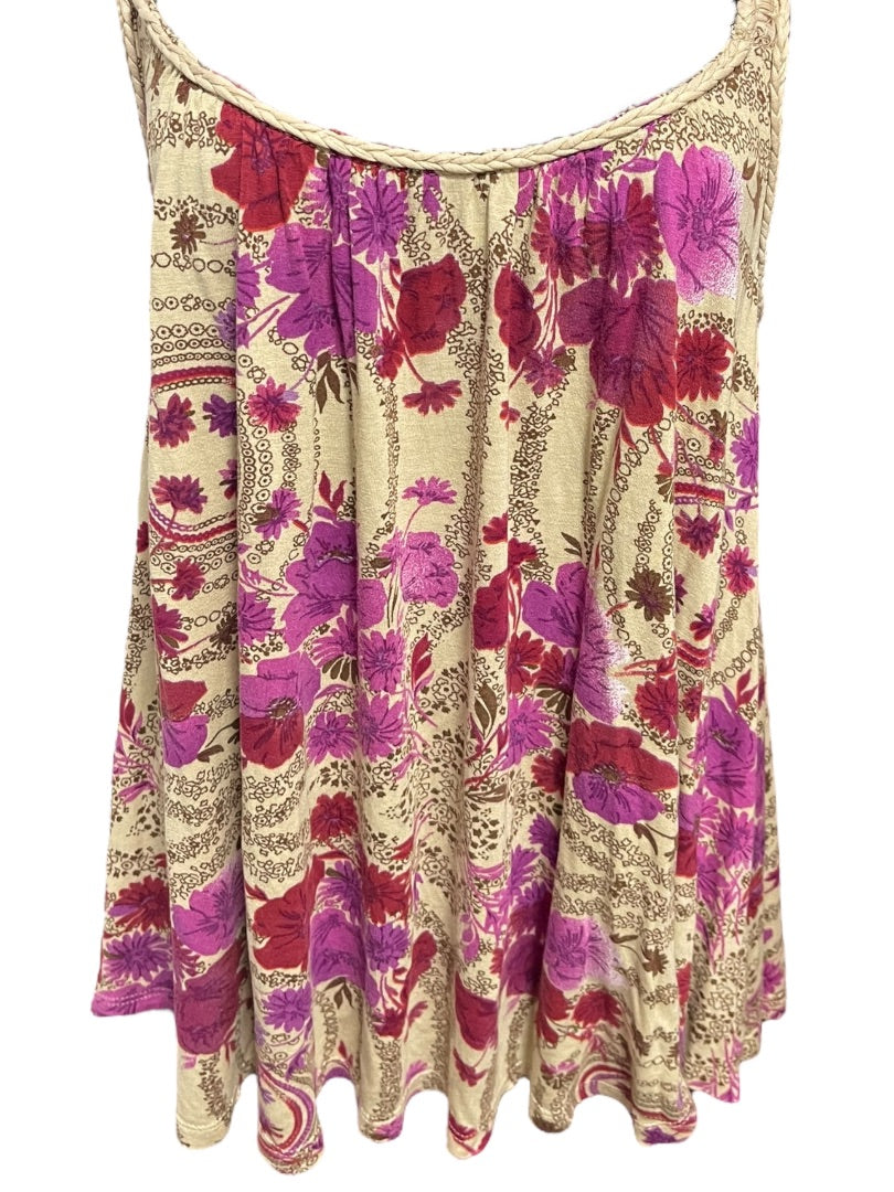 Small Free People Sleeveless Floral Tank with Braided Straps