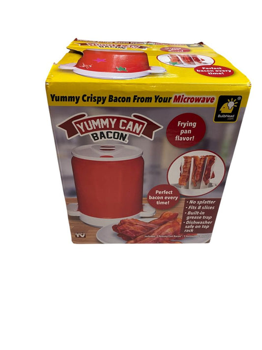 Yummy Can Bacon Microwave Cooker Crisper 8 Slices No Splatter