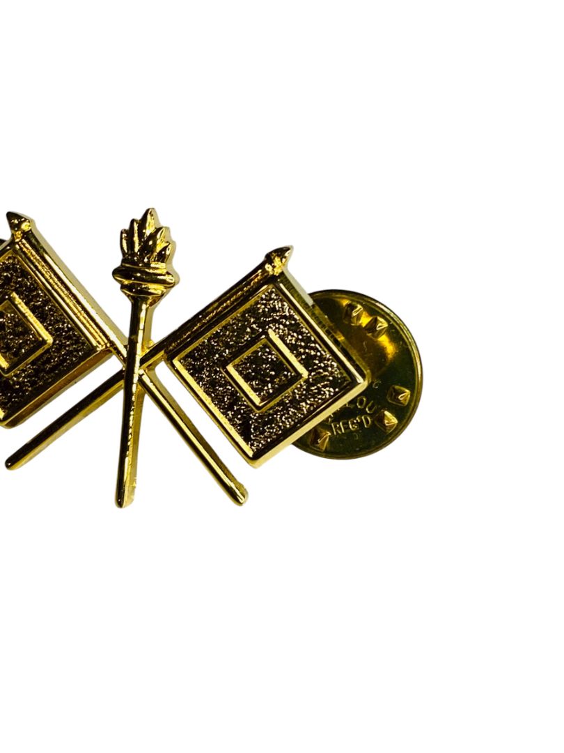 WW2 US Army Signals Collar Goldtone Pin Backed 1.25"