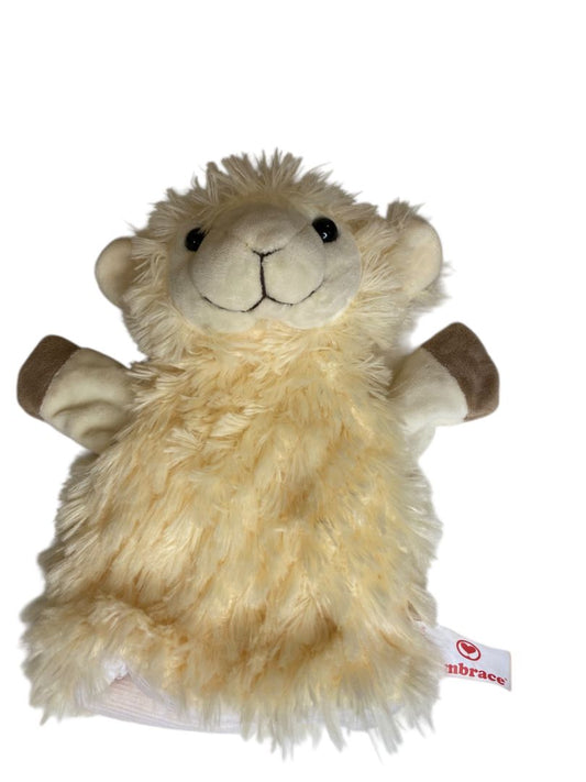 Embrace Plush Hand Puppet Sheep Ivory Stuffed Animal