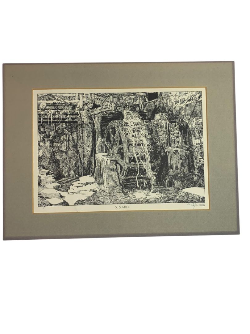 1980 Old Mill Print Signed Richard C. DeSpain Lithograph 13.5" x 10.5"