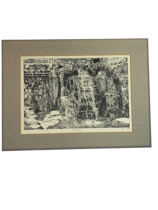 1980 Old Mill Print Signed Richard C. DeSpain Lithograph 13.5" x 10.5"