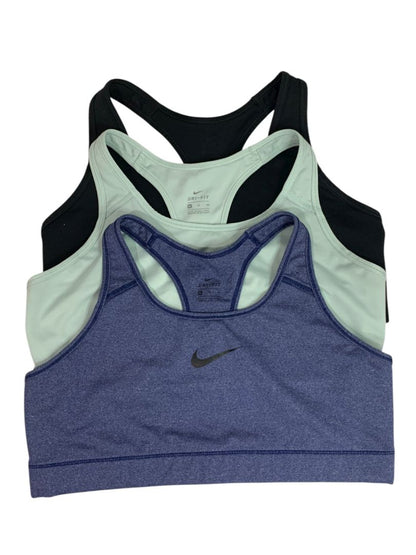 Size XL Nike Lot of 3 Sports Bras No Padding Black Aqua Heather Blue