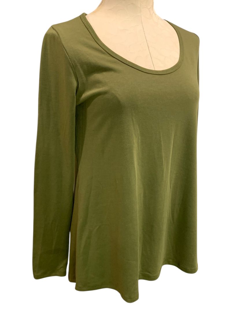Size Small LulaRoe Womens Olive Green Scoop Neck Long Sleeve Tshirt