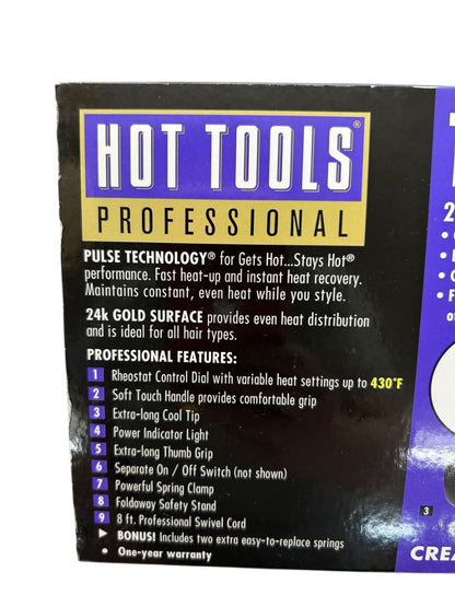 Hot Tools Professional Hair Curling Iron 1 1/4" 1110 Spring Gold Styling Beauty New