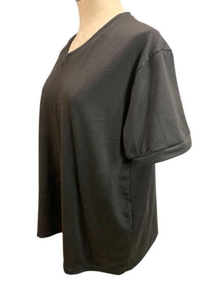 Size 1XL Womens Black Short Sleeve V-Neck Tshirt