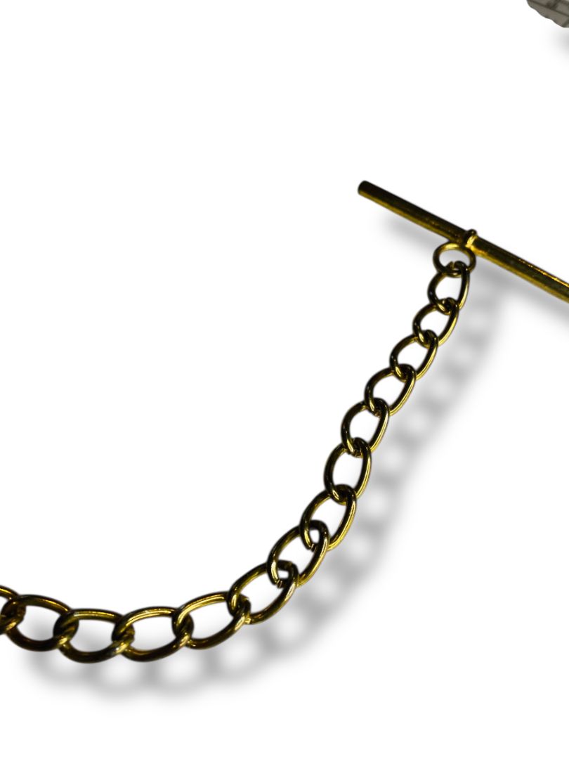 Vintage Toggle Button Chain 8" Goldtone