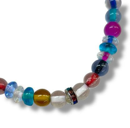 Multicolor Glass Beaded Stretch Bracelet Stretchy