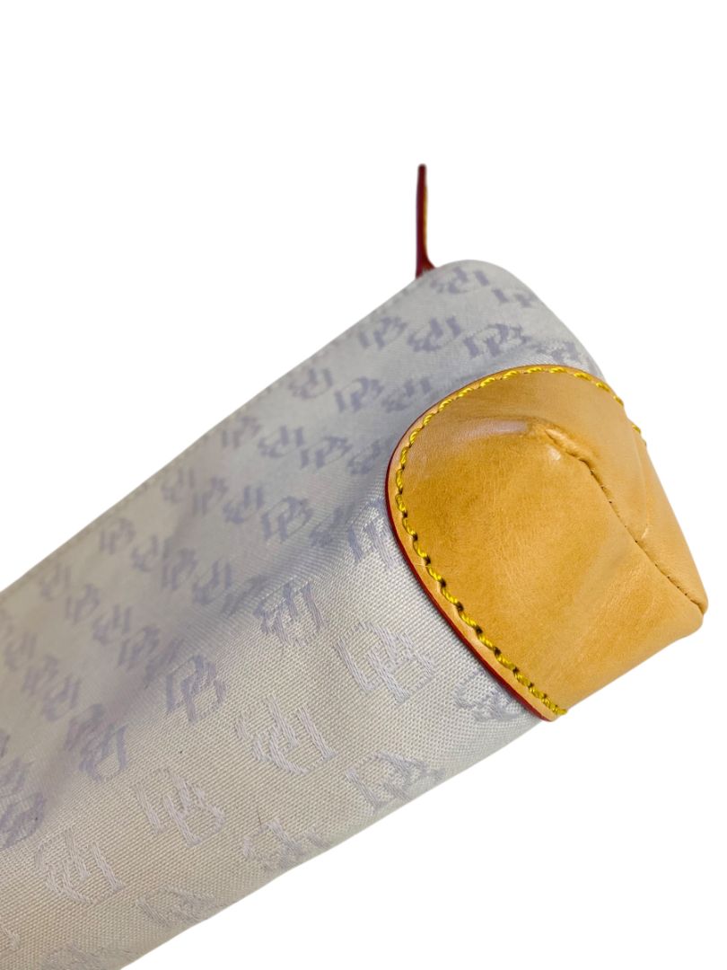 Vintage Dooney & Bourke Small Pouch Canvas Leather Light Lavender 6.5" x 4"