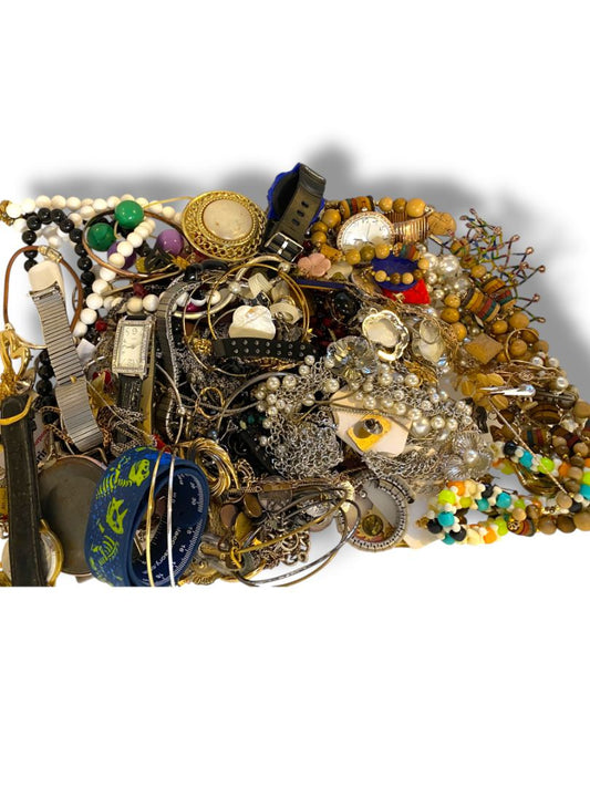 Lot of Scrap Jewelry Broken Crafts Pieces 4 lbs 4 oz