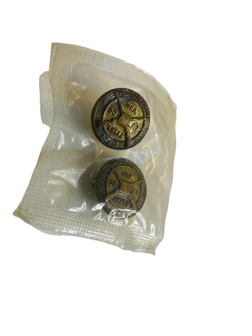 Vintage NRA 50 Ft Pro Marksman Award .5" Lapel Pin Set of 2