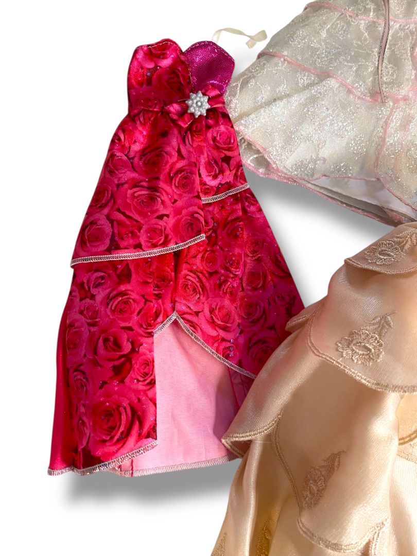 Lot of 4 1980s Fashion Doll Gowns Lot Fits Barbie 11.5 Inch Dolls