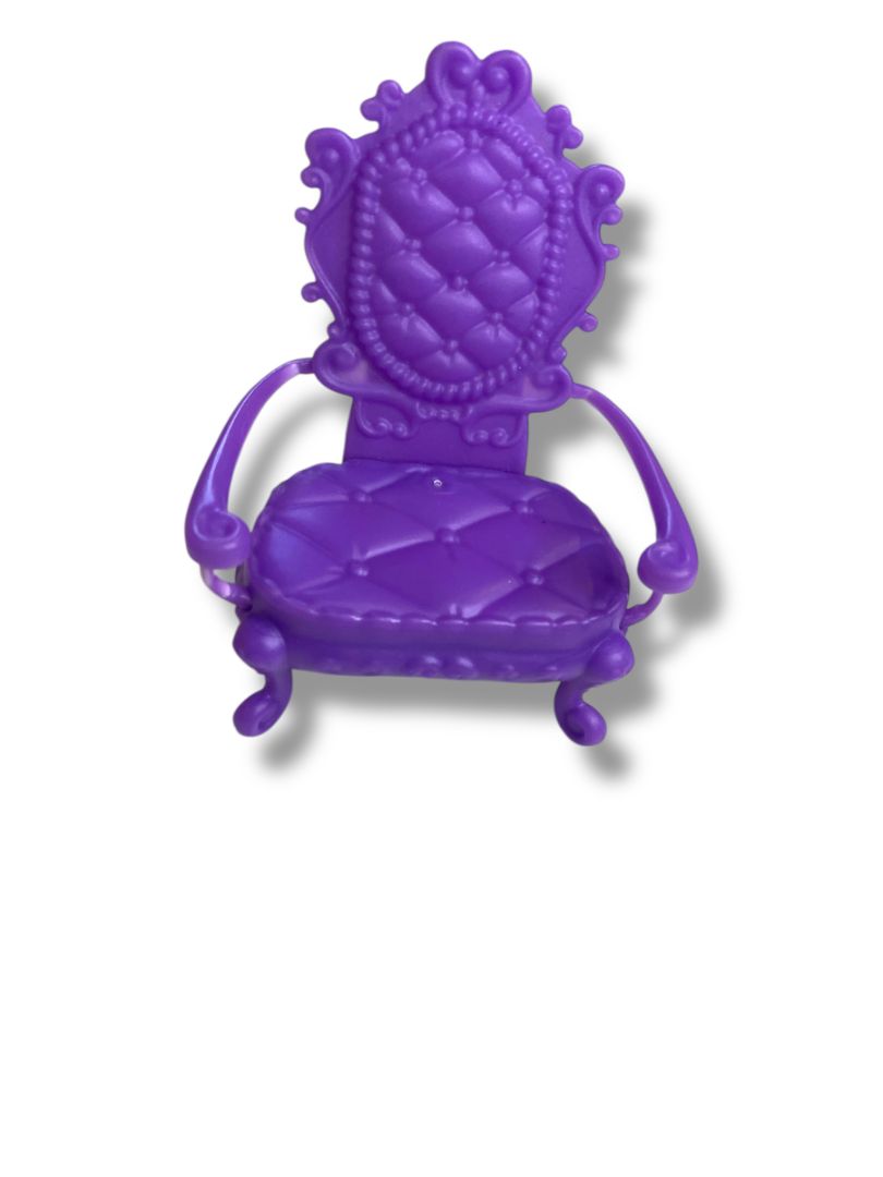 Purple Plastic Dollhouse Miniature Arm Chair 3" Ornate