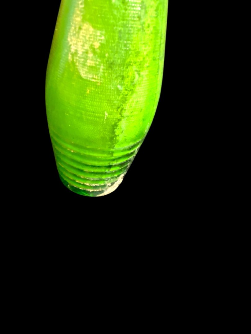 Vintage Green Glass Soda Bottle Textured Ring Design 7"h