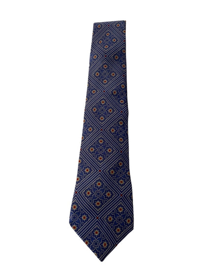 Vintage Blue Red Gold Necktie Mens Tie All Silk Imported from Italy 56"  Length