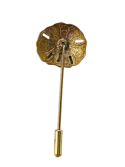 Vintage Goldtone Coppertone 2"l Stick Pin Sand Dollar Design (3/4")