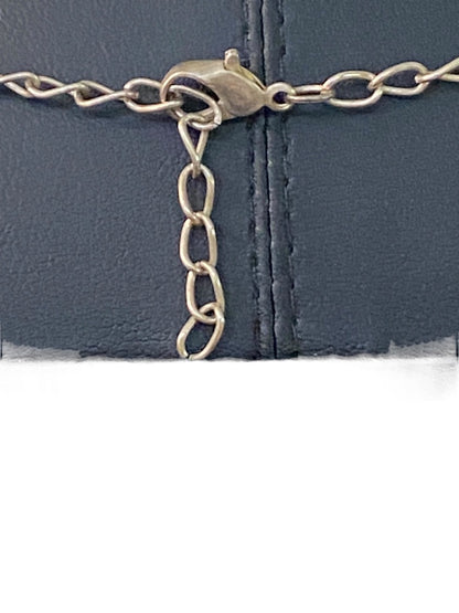 Rhinestone Formal Silvertone Necklace 21" Lobster Clasp 2" Drop