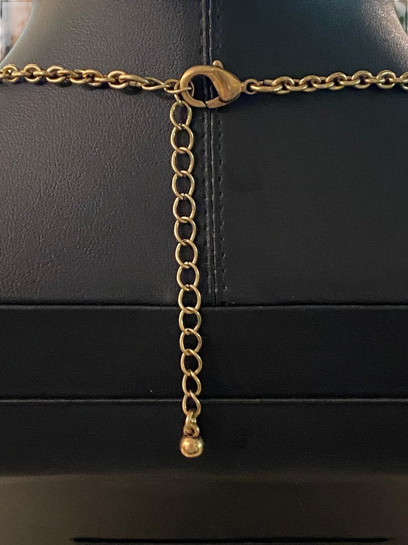 Goldtone Tassel Butterfly 31" Necklace 3.75" Drop Lobster Clasp