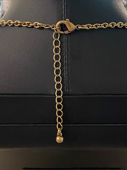 Goldtone Tassel Butterfly 31" Necklace 3.75" Drop Lobster Clasp