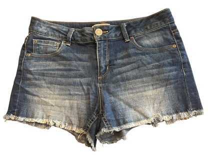 Size 16 Mudd Girls Denim Cutoff Jean Shorts Distressed Cotton Blend 2.5" Inseam