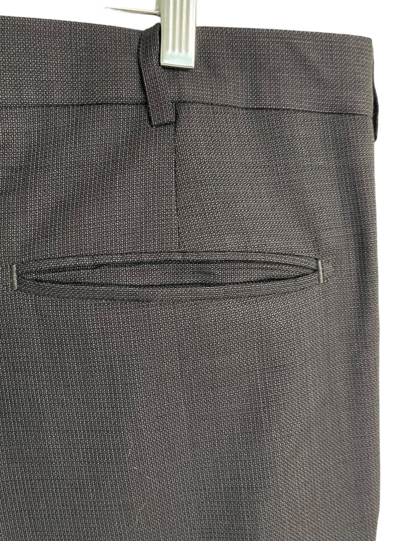 Size 40R JB Britches  Nordsrom Mens Cuffed Pleated Winston Dress Pants Worsted Wool Black Italy