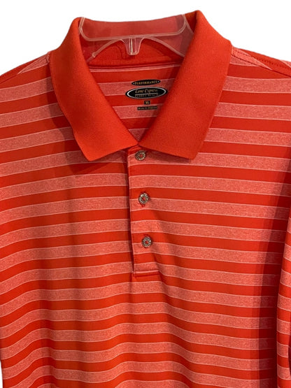 XL Lone Cypress Mens Pebble Beach Striped Performance Golf Shirt Orange Stripe