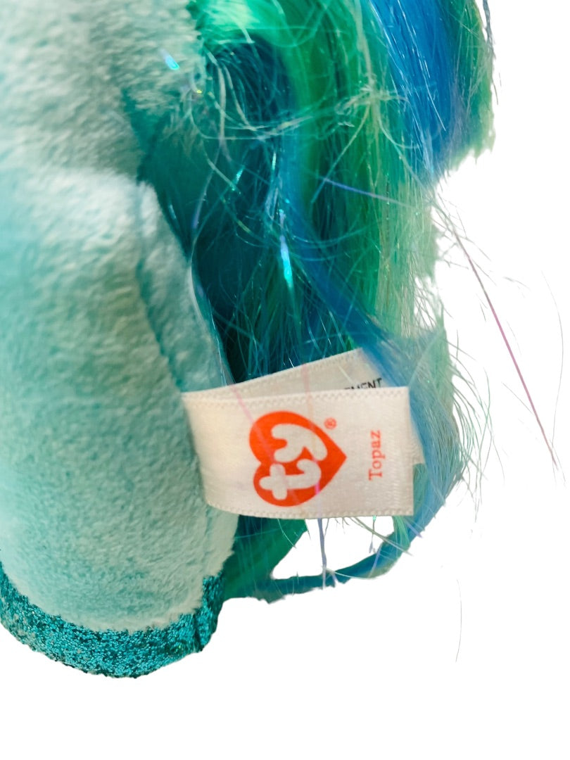 TY Beanie Boos 6" Topaz Teal Pony Plush Stuffed Animal Toy Heart Tags 2019