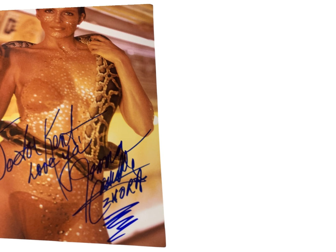 Signed  8x12 Photo Woman Snake Glitter Personalized Autograph