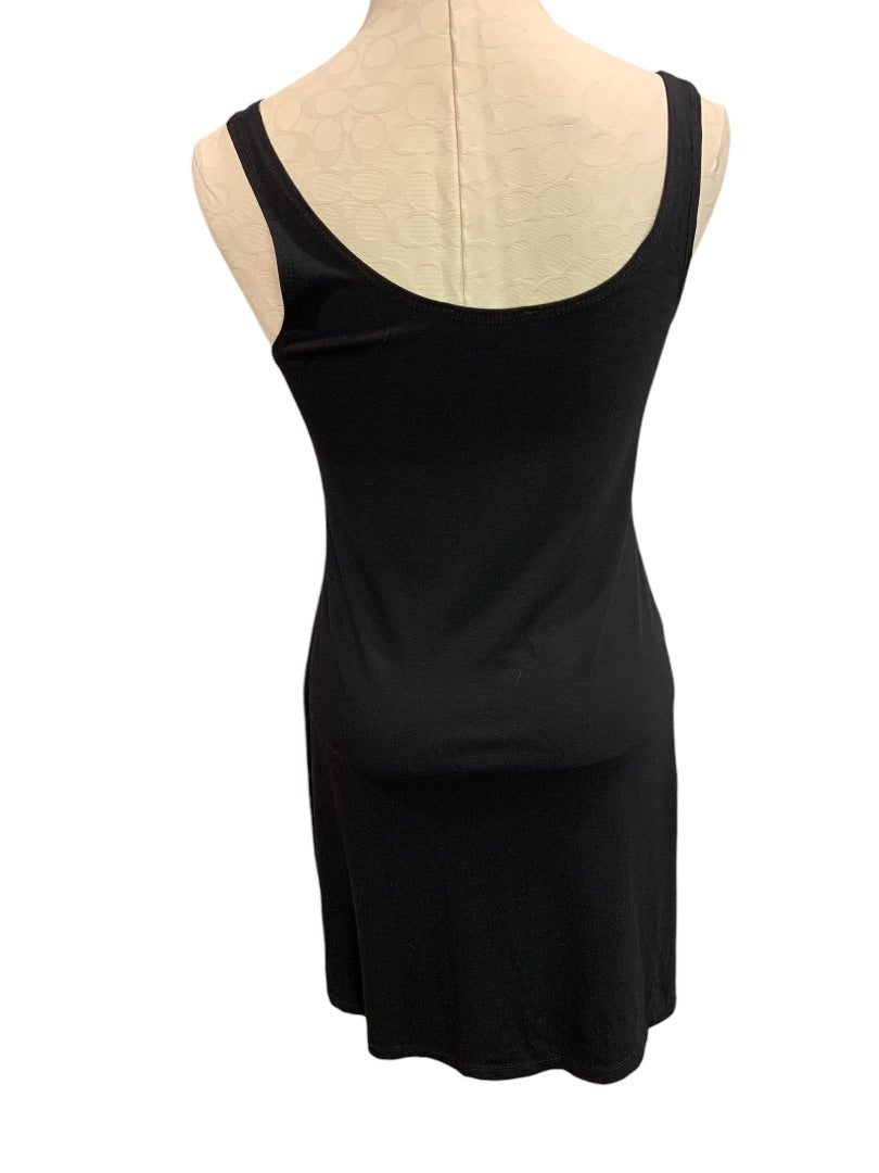 Size 10-12 Alembika Womens Black Tunic Tank Top Scoop Neck