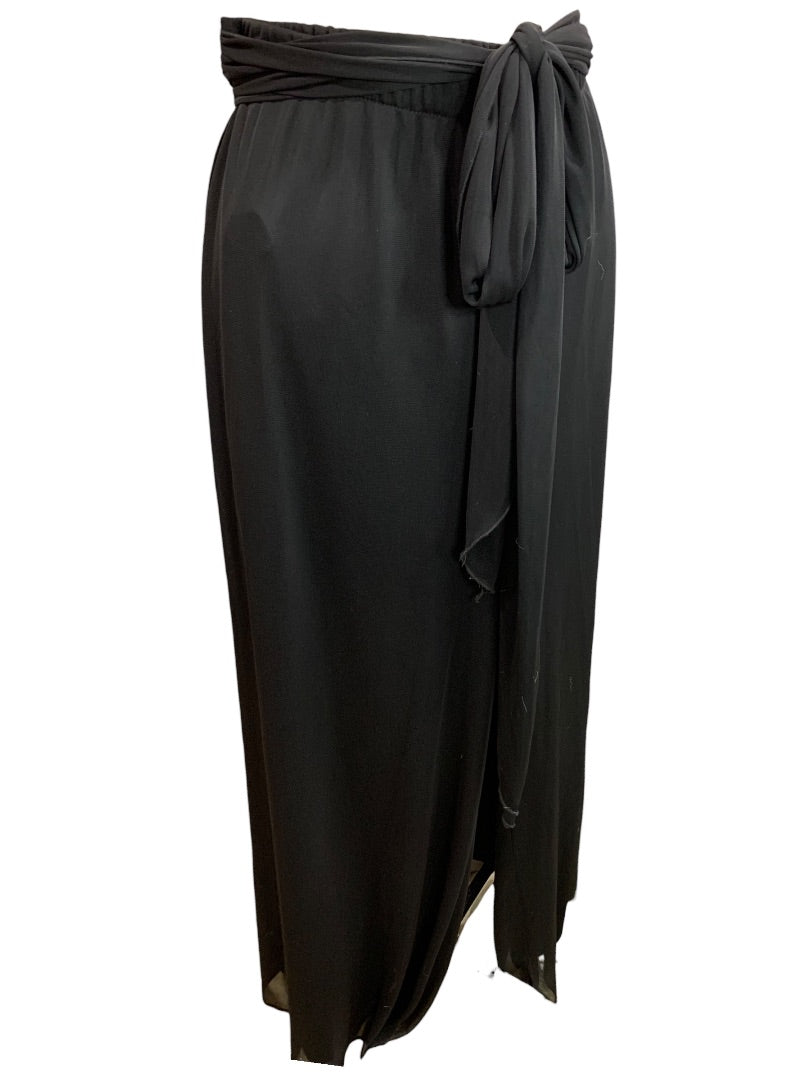 Size 18/20W DressBarn Woman Black Loose Fit Pull On Dress Pants Sheer Overlay