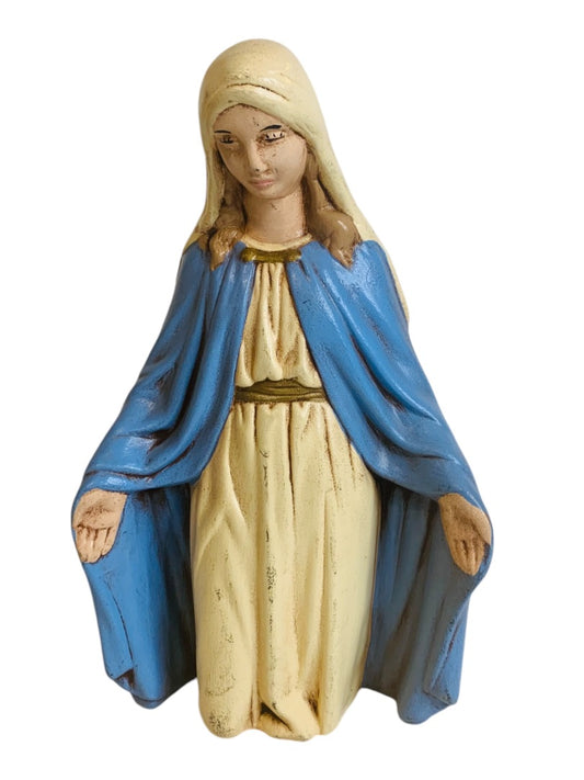 Handpainted Ceramic 1980s Nativity Figurine Mary Kneeling Christmas 7"h