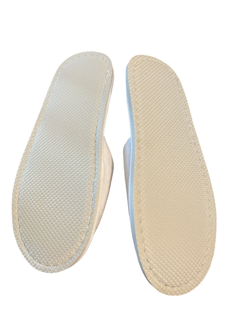 Small JW Marriott Venice Spa White Cushioned Bath Slippers One Pair NEW