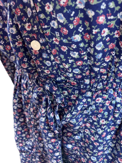 Size 10 Polo Ralph Lauren Girls Blue Floral Romper Long Sleeve