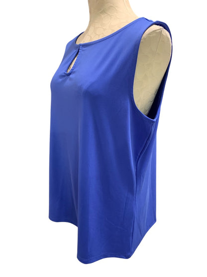 1X Talbots Plus Womens New Blue Sleeveless Knit Jersey Shirt Tank Drape