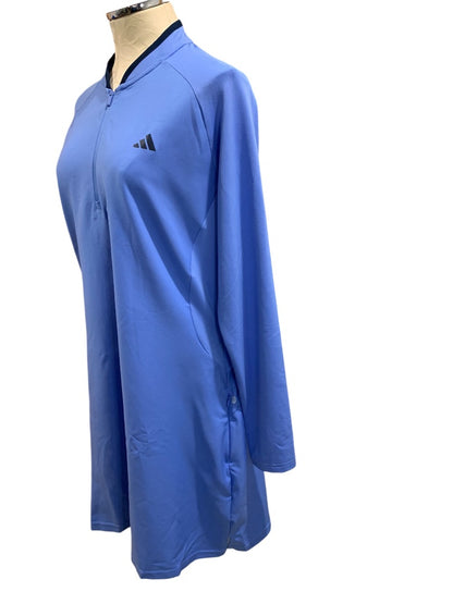 XL Adidas Womens New Long Sleeve Golf Dress and Shorts HS8957 Blue Fusion