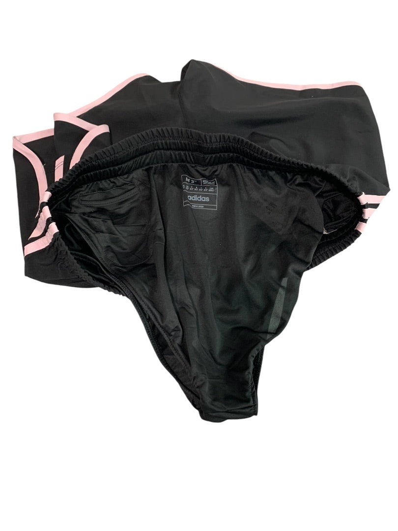 Medium Adidas Womens New Black Pink Running Shorts Lined IB3772