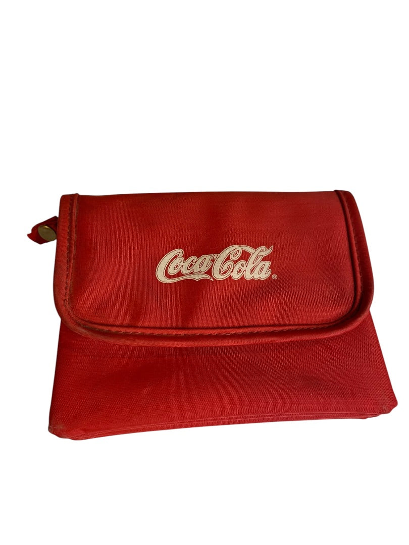 Vintage Coca-Cola Red Nylon Wallet Change Pouch 5.25 x 4"