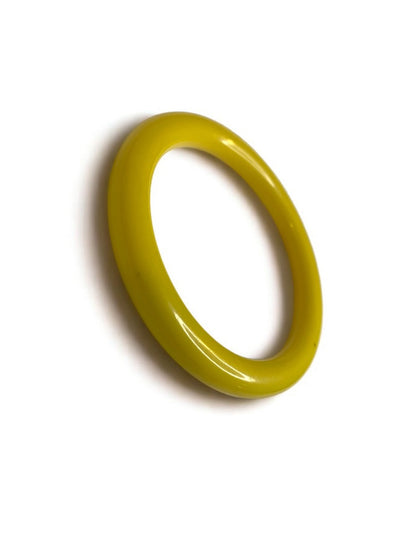 Yellow Vintage Acrylic Bangle Round Bracelet 2.6" Inside Diameter