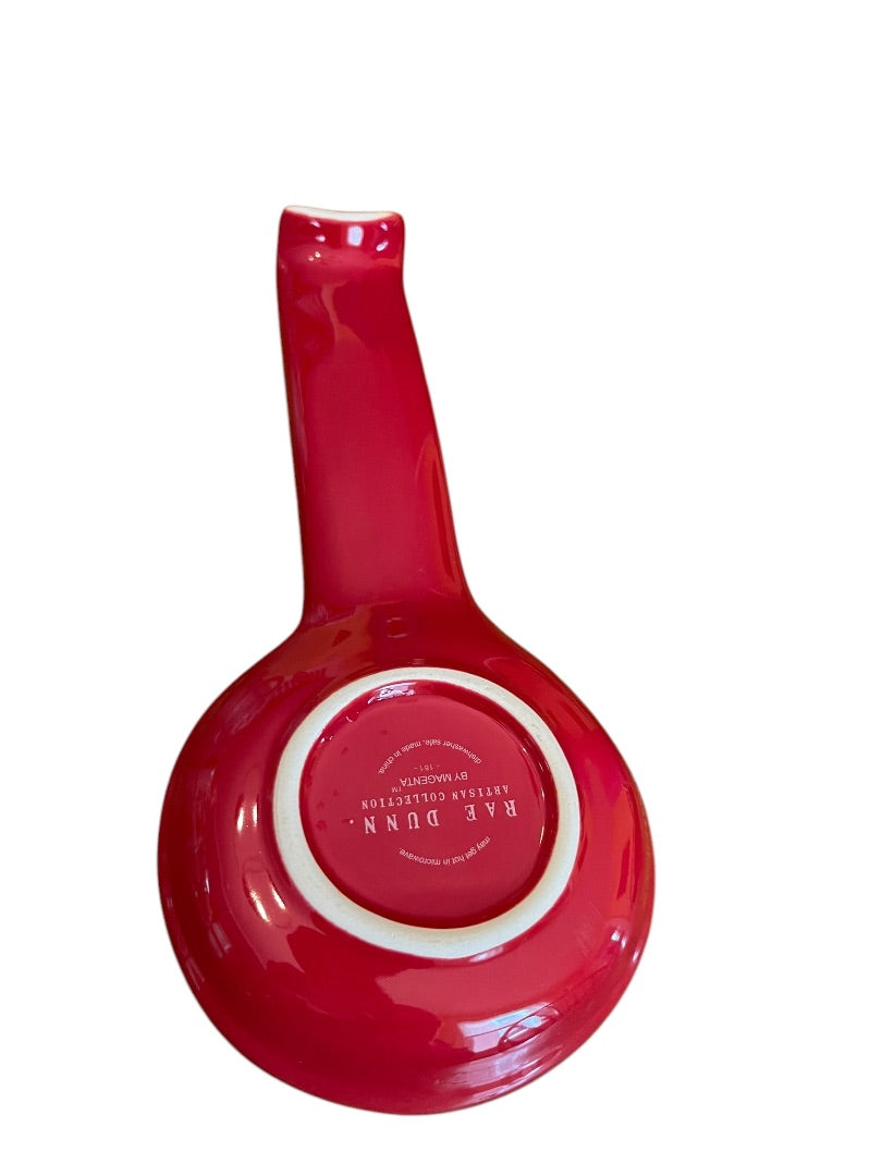 Rae Dunn Artisan Collection Magenta Spoon Rest Ceramic Red