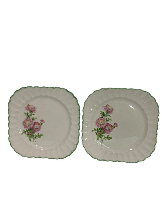 The Sebring Pottery Co Set of 2 Square Luncheon Plates 9.25 Inch