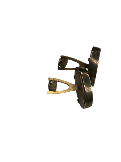 Vintage Signed DaVinci Cufflinks Intaglio Carved Soldier Bullet Back