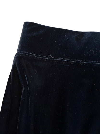 1XP Susan Graver Petite Elastic Waist Pants Black Velour Pull On