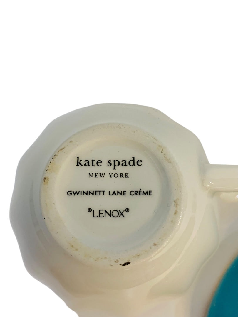 Lenox X Kate Spade Gwinnett Lane Turquoise Cup and Saucer Teacup