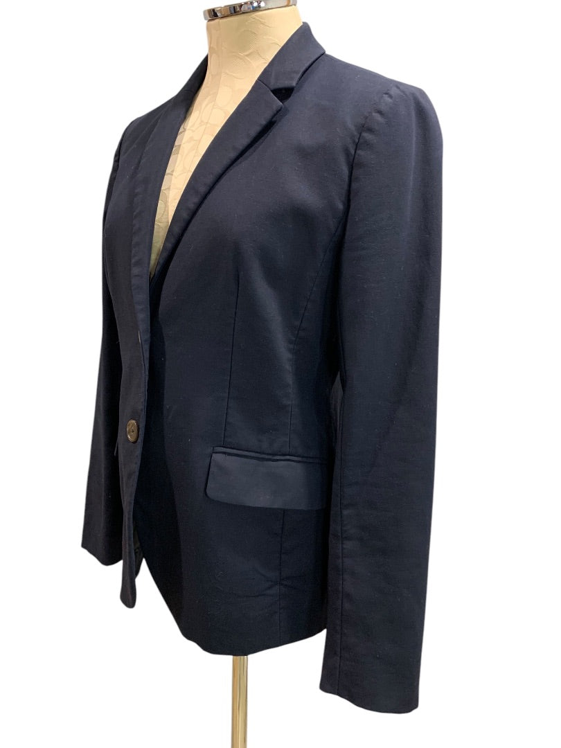 Size 8 J.Crew Womens Navy Blue Schoolboy Cotton Blazer Style 21324