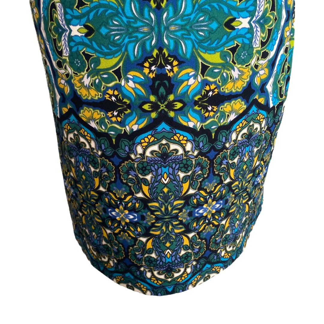 Size 12 London Times Retro Paisley Print Stretch Dress 3/4 Sleeve