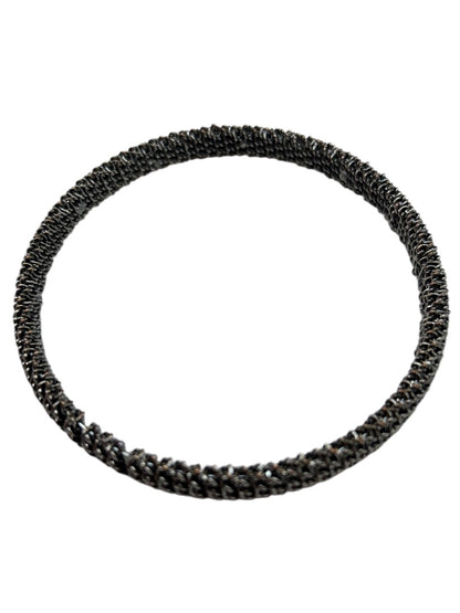 Pewter Color Textured Bangle Bracelet 2.75 Inch Inside Diameter Metal